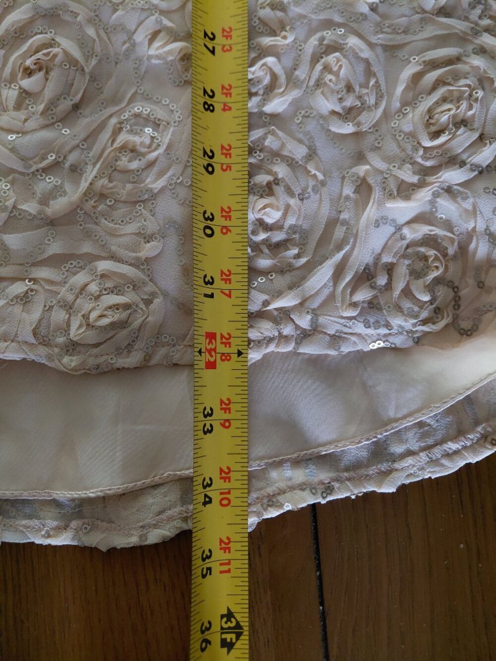 Vintage Sue Wong Nocturne Beaded Sequin Dress Gown Cream Party Cocktail - Picture 8 of 12